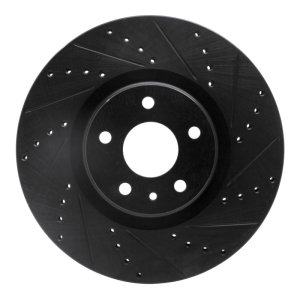 Ford Fusion Brake Rotor (1) - Front Right - R1 Concepts - Drilled & Slotted - Black - `13-`20